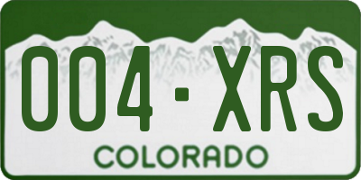 CO license plate 004XRS