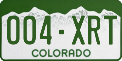 CO license plate 004XRT