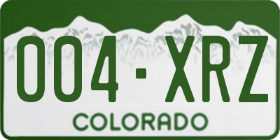 CO license plate 004XRZ