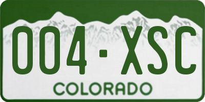 CO license plate 004XSC