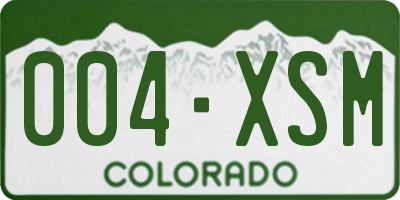 CO license plate 004XSM