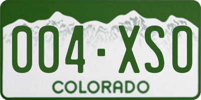 CO license plate 004XSO