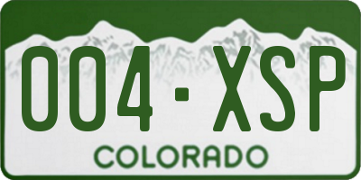 CO license plate 004XSP
