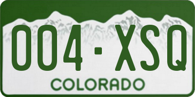 CO license plate 004XSQ