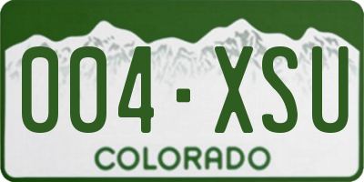 CO license plate 004XSU