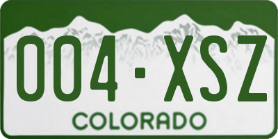 CO license plate 004XSZ