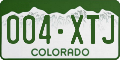 CO license plate 004XTJ