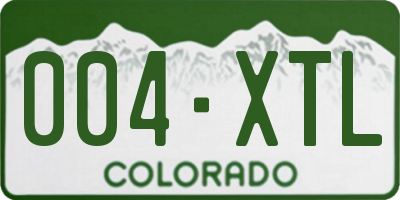 CO license plate 004XTL