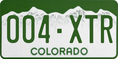 CO license plate 004XTR