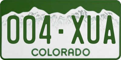 CO license plate 004XUA