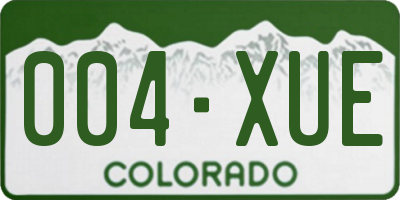 CO license plate 004XUE