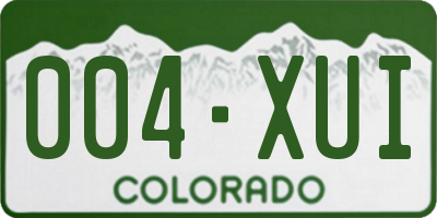 CO license plate 004XUI