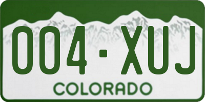 CO license plate 004XUJ