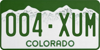 CO license plate 004XUM