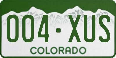 CO license plate 004XUS