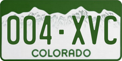 CO license plate 004XVC