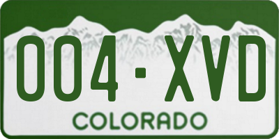 CO license plate 004XVD