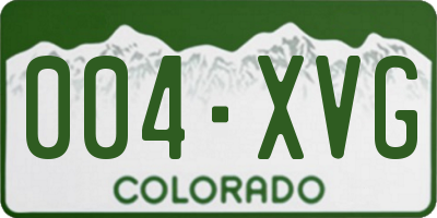 CO license plate 004XVG