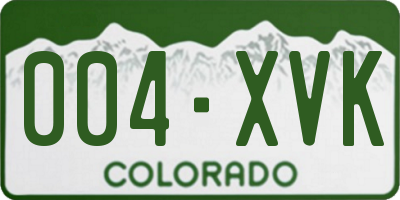 CO license plate 004XVK