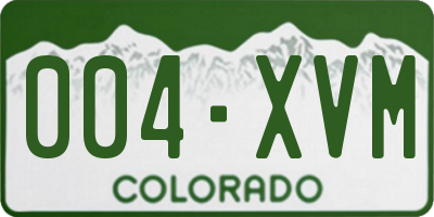 CO license plate 004XVM