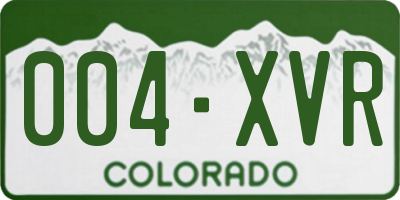 CO license plate 004XVR