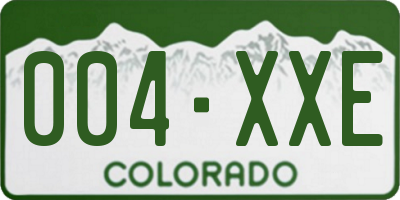 CO license plate 004XXE