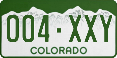 CO license plate 004XXY