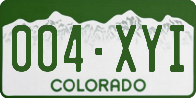 CO license plate 004XYI