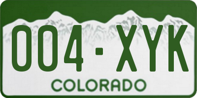 CO license plate 004XYK
