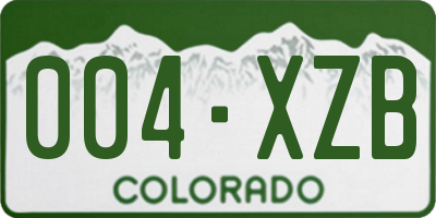 CO license plate 004XZB