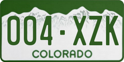 CO license plate 004XZK