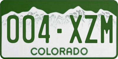 CO license plate 004XZM