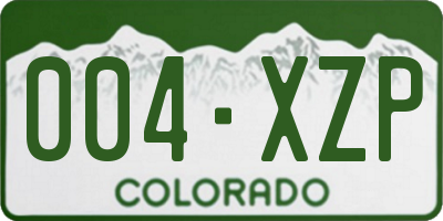 CO license plate 004XZP