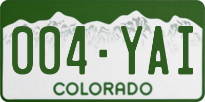 CO license plate 004YAI