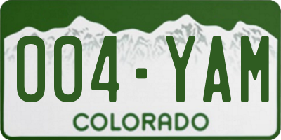 CO license plate 004YAM