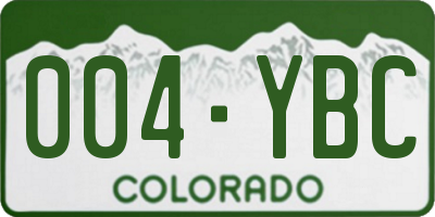 CO license plate 004YBC