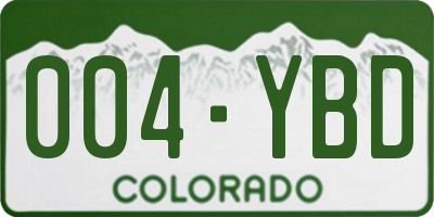 CO license plate 004YBD