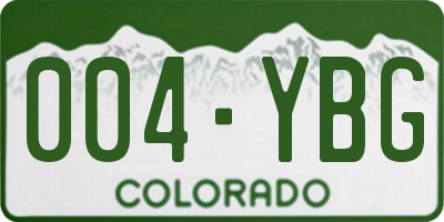 CO license plate 004YBG