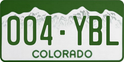 CO license plate 004YBL