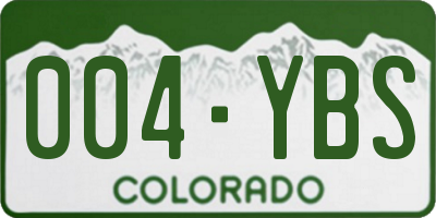 CO license plate 004YBS