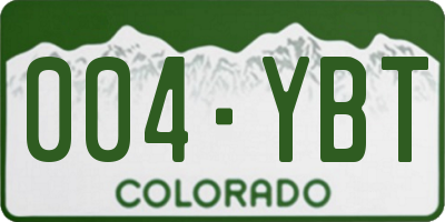 CO license plate 004YBT