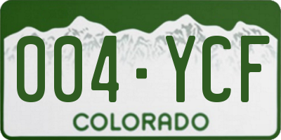 CO license plate 004YCF