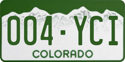 CO license plate 004YCI