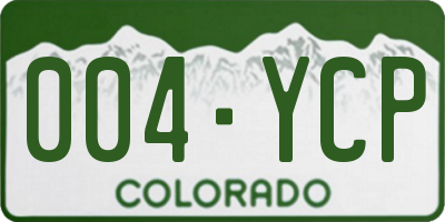 CO license plate 004YCP