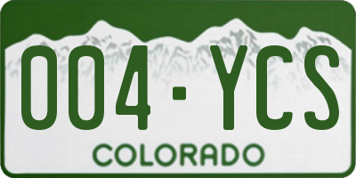 CO license plate 004YCS