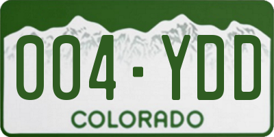 CO license plate 004YDD