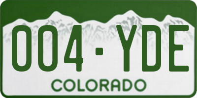 CO license plate 004YDE