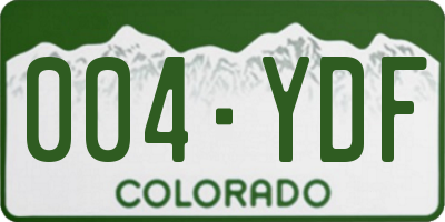 CO license plate 004YDF