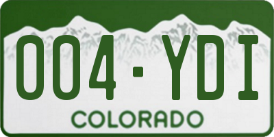 CO license plate 004YDI
