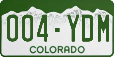 CO license plate 004YDM